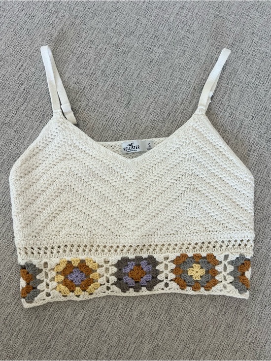 Hollister Tops - Hollister Boho Crochet Knit Crop Top